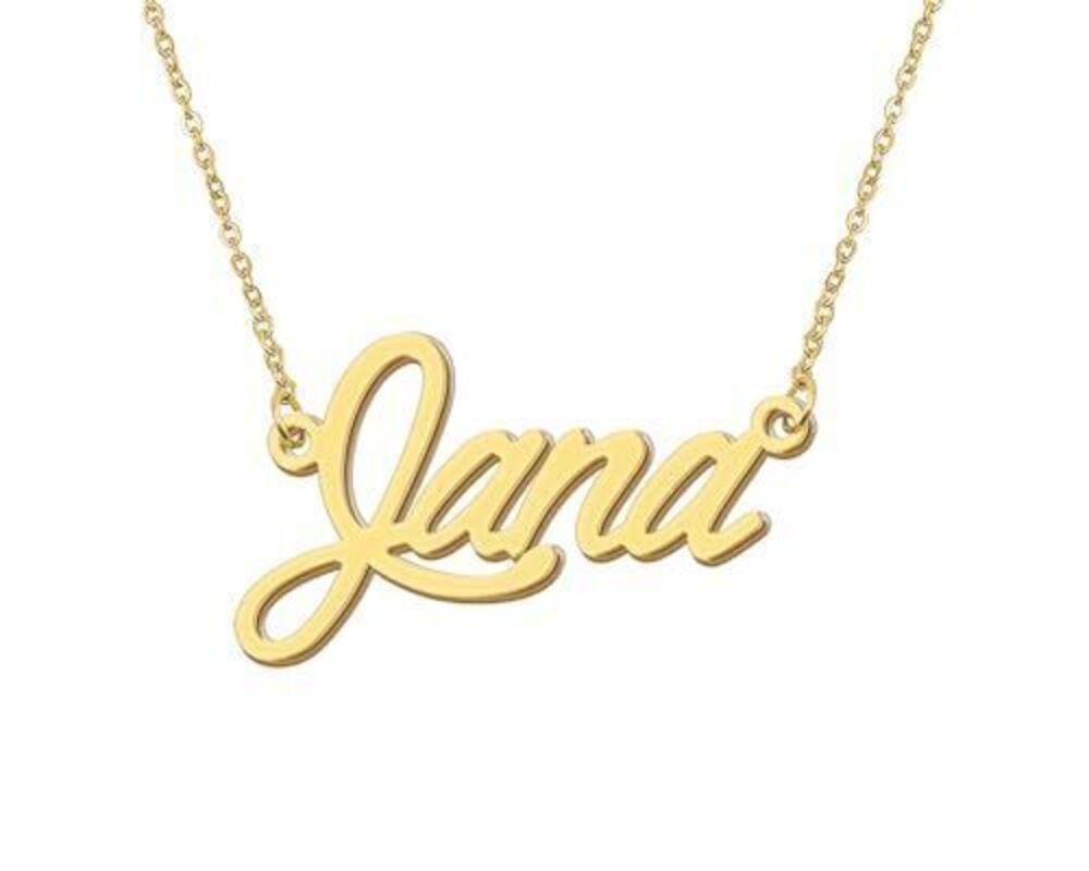 5385 18k Gold Plated Jana Name Necklace Handwritting Nameplate Necklaces